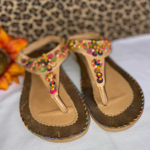 🌻5/$25🌻EMERY ROSE Beaded Decor Slingback Thong Sandals | Size 41 | SHEIN - Picture 4 of 6